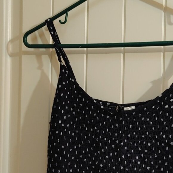 Divided by H&My dark blue white polka dot sleeveless shirt tunic dress - Picture 3 of 4